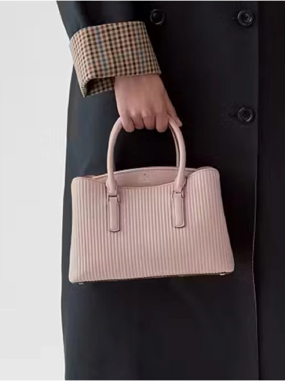 Kate Spade Thompson Street Shiny Quilted Small Satchel Bag, Rose Smoke Pink NWT